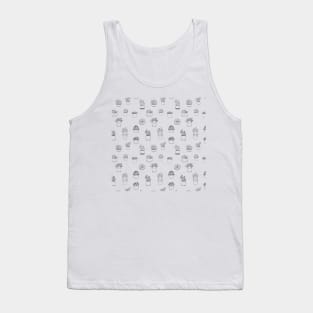 Succulent cactus black and white pattern Tank Top